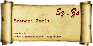 Szenczi Zsolt névjegykártya