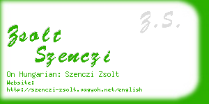 zsolt szenczi business card